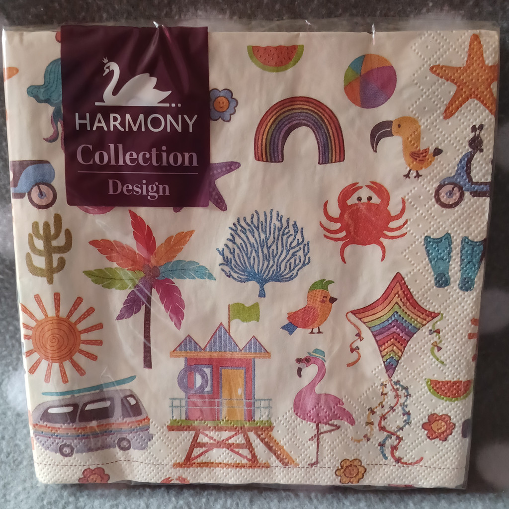 Harmony Collection Design Servietten Strand Urlaub Motiv 20 Stück 3-lagig 33x33cm