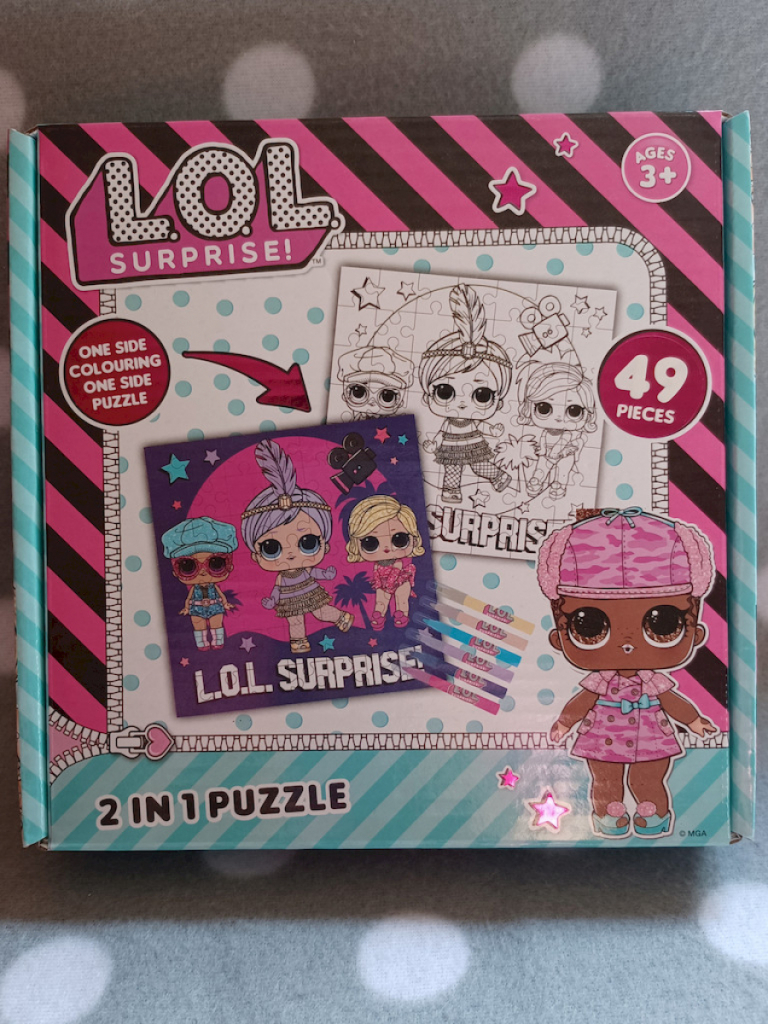MGA 2 in 1 Puzzle zum ausmalen 49tlg. LOL Surprise ab 3 Jahre  MGA 2 in 1 Puzzle zum ausmalen 49tlg. LOL Surprise ab 3 Jahre