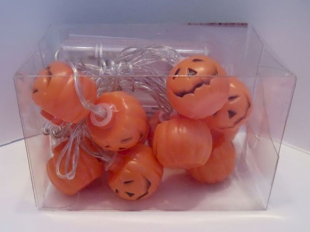 Indoor Lampenkette 140cm 12x Halloween Kürbis LED #12928