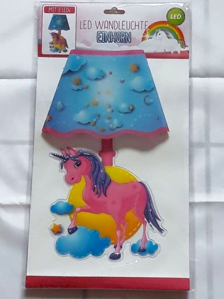 Einhorn Wandsticker - Lampe mit weißen LEDs Einhorn Wandsticker - Lampe mit weißen LEDs
