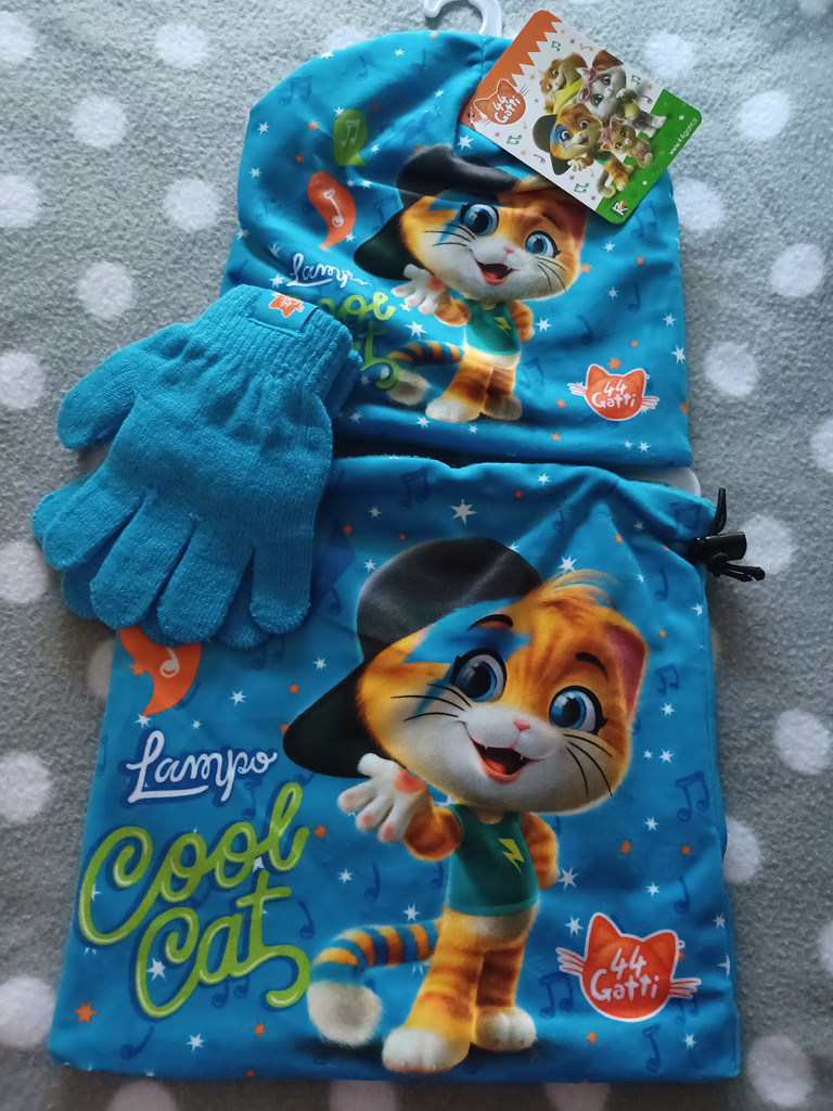 44 CATS Winterset für Jungen – 3tlg Set mit Mütze, Schal und Handschuhe