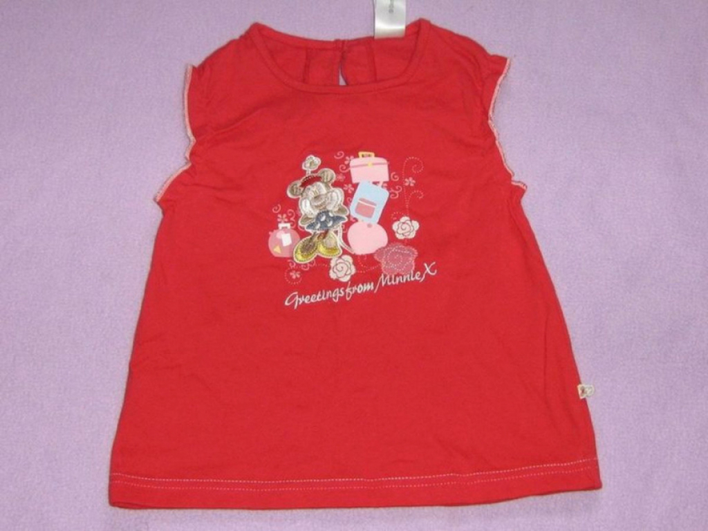 C&A Shirt Top Mädchen Minnie Maus Rot Sommer Gr. 92 #8964