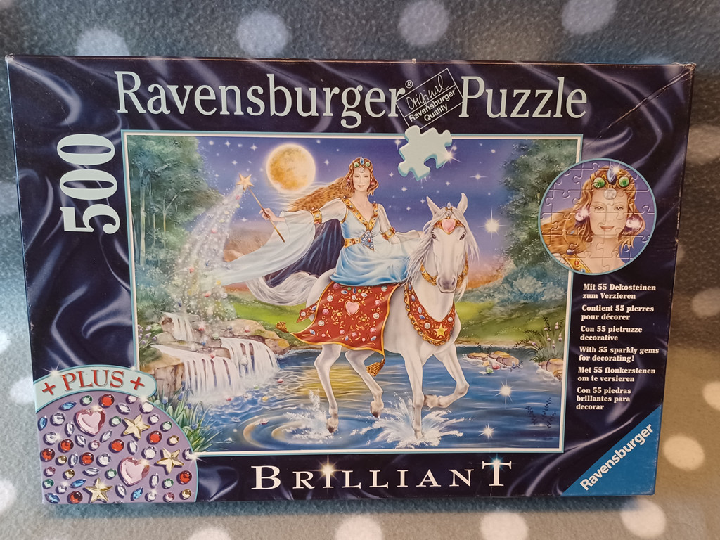 Ravensburger Brilliant Puzzle 500 Teile Feenreiterin Dekosteine