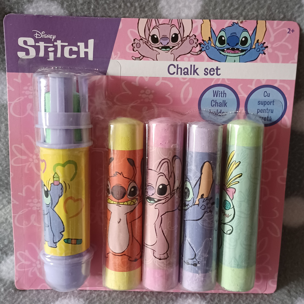 Disney Stitch Straßenkreide-Set mit Kreidehalter für Kinder ab 2 Jahren