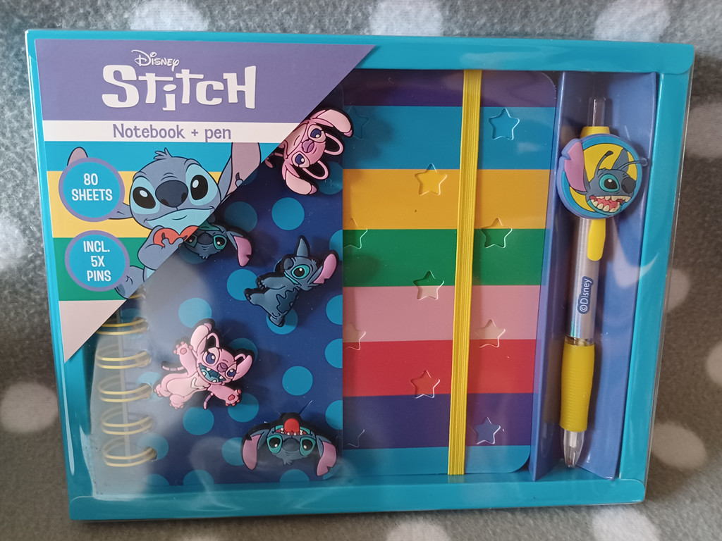 Disney Stitch Notizbuch Set mit Kugelschreiber und 5 Pins