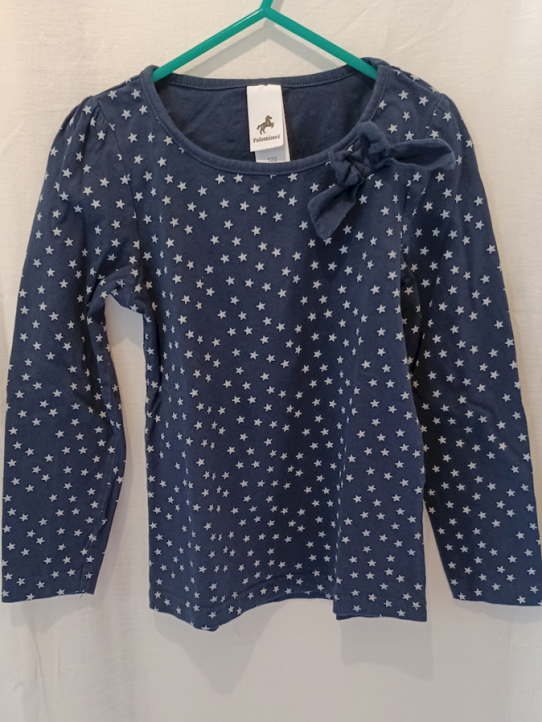 C&A LA-Shirt Mädchen Blau mit Sternen Gr.122 #16679
