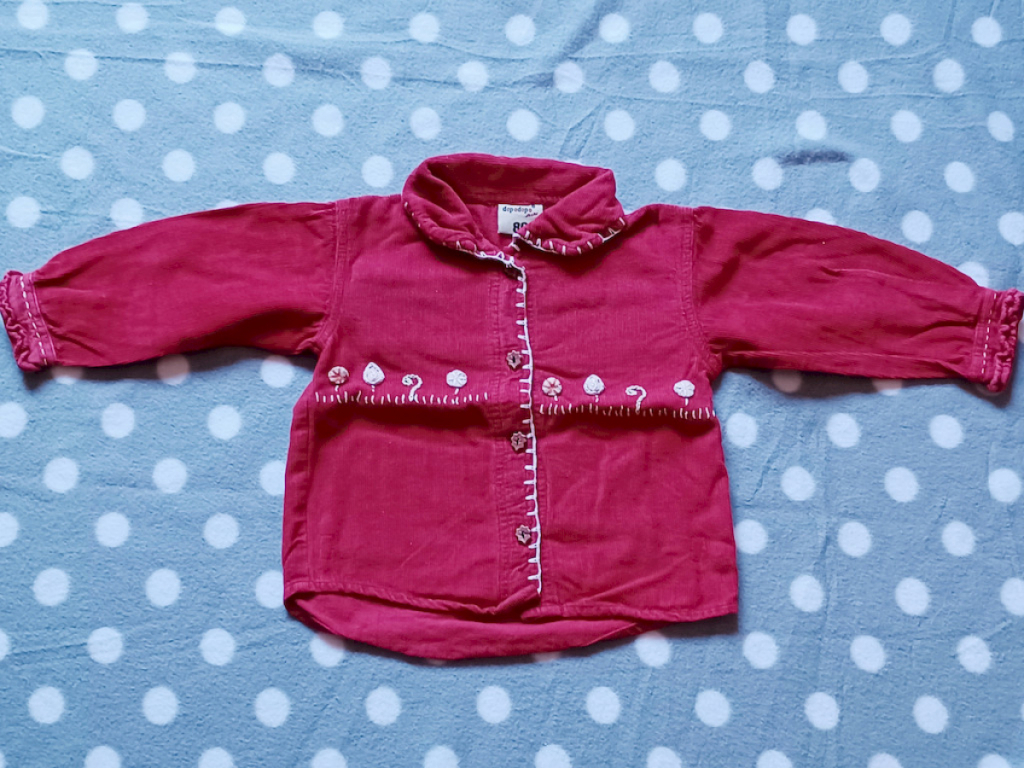 DOPODOPO Mini Bluse Mädchen Cord Trachtenart Rot Größe 86 DOPODOPO Mini Bluse Mädchen Cord Trachtenart Rot Größe 86