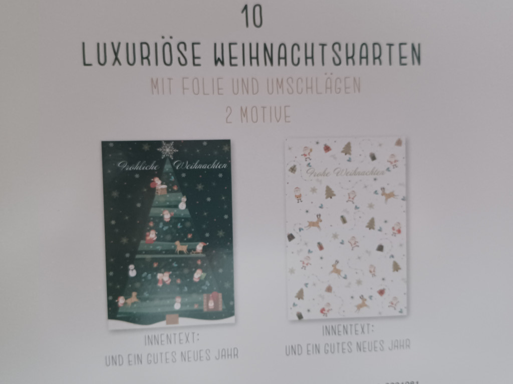 10 Weihnachtskarten - 2 versch. Motive - mit Kuvert & Folienprägung #17708