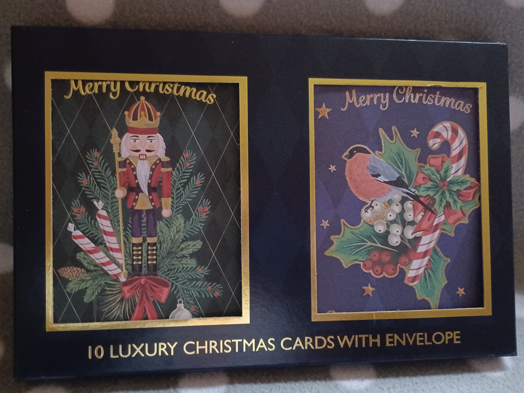 10 luxuriöse Weihnachtskarten 2 verschiedene Motive mit Kuvert 