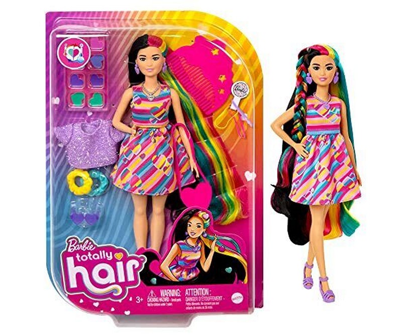 Mattel Barbie Totally Hair Puppe im Kleid mit Herzdruck ab 3 Jahre Mattel Barbie Totally Hair Puppe im Kleid mit Herzdruck ab 3 Jahre