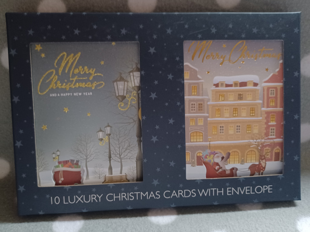 10 luxuriöse Weihnachtskarten 2 versch. Motive mit Kuvert #17710