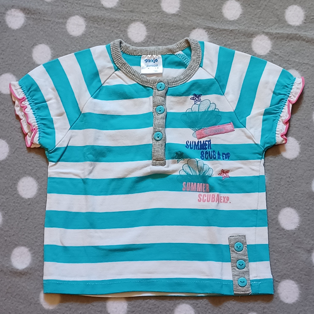 Dirkje T-Shirt Baby Mädchen gestreift Größe 74 Kurzarm Sommer Oberteil