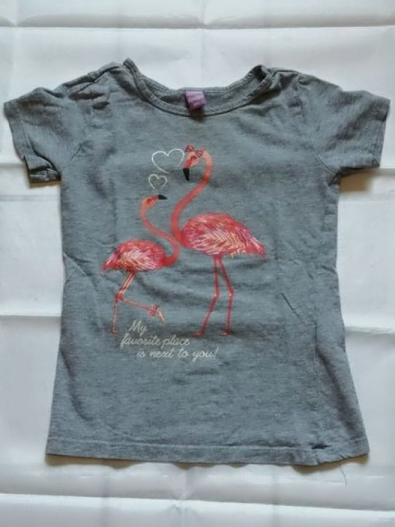 DOPODOPO T-Shirt Grau Flamingos Gr. 104 #16378