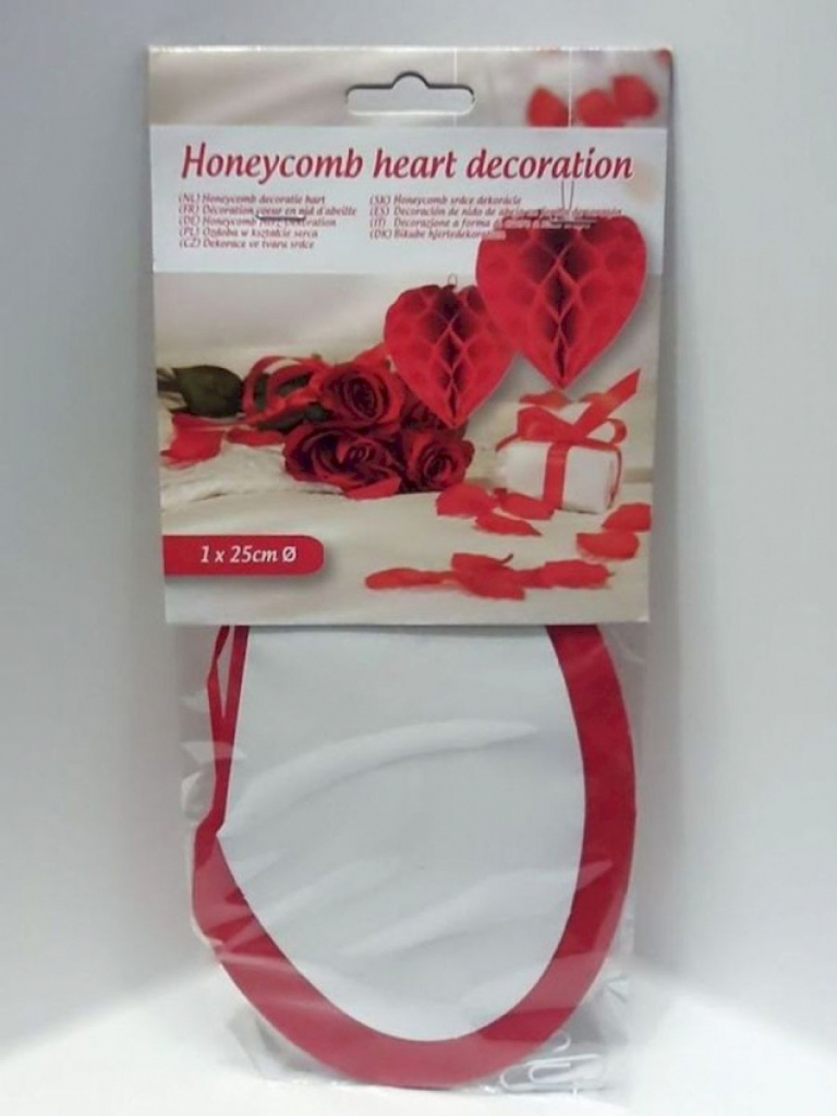 Wabenaufhänger/Honeycomb Liebe Valentinstag Verlobung rotes Herz #13343