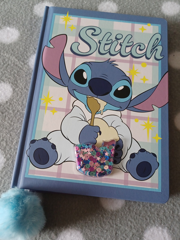Disney Lilo & Stitch Notizbuch Hardcover mit Pailletten-Shaker & Pompom