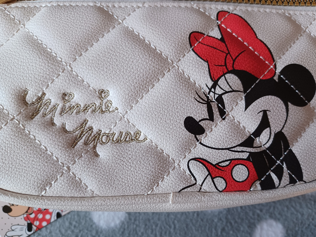 Disney Minnie Mouse Umhängetasche Weiß Gesteppt Gold Damen Kinder Tasche