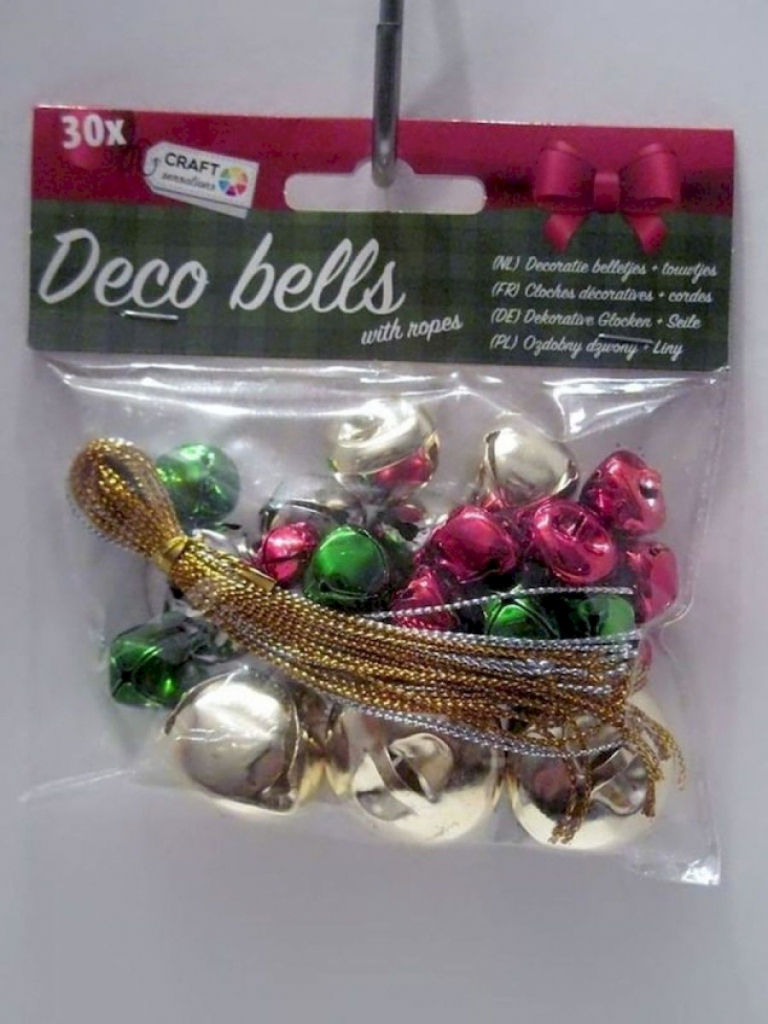 Weihnachten 30x Dekoration Glocken mit Seilen versch. Größen & Farben #13774