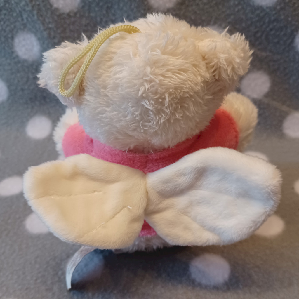 Plüschteddybär Schutzengel Stofftier Engel Kuscheltier Weiß Rosa 16cm Morgenroth