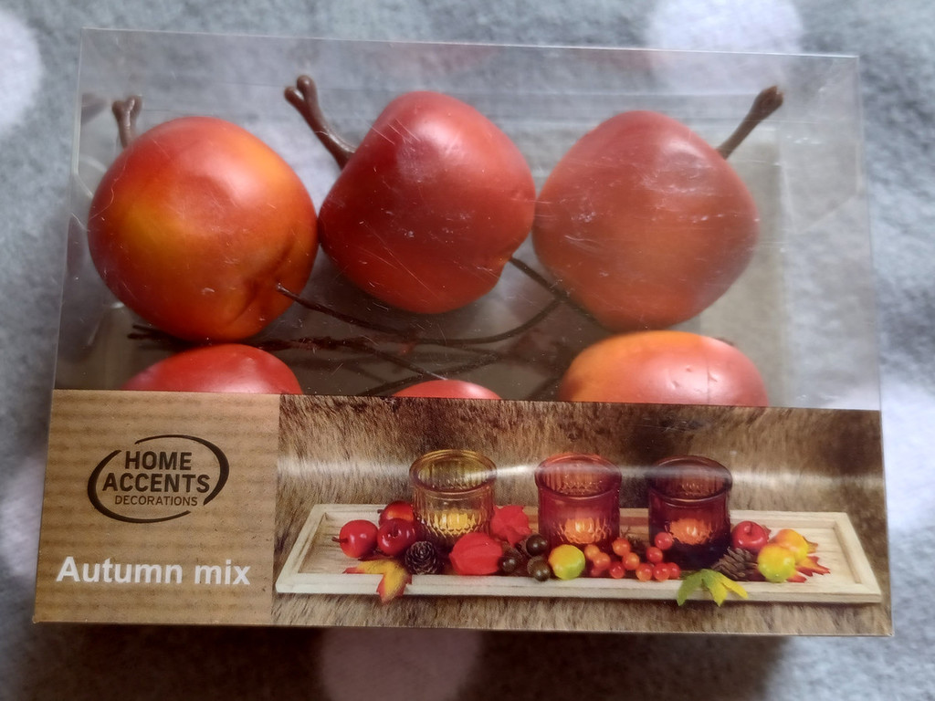 Herbst Deko Mix Kunst Äpfelchen Orange/Rot #17091