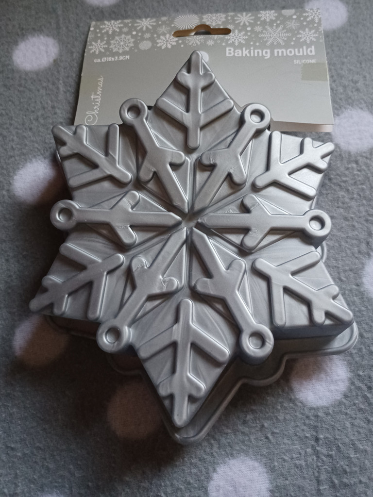 Silikon Backform Schneeflocke 18cm für weihnachtliche Kuchen