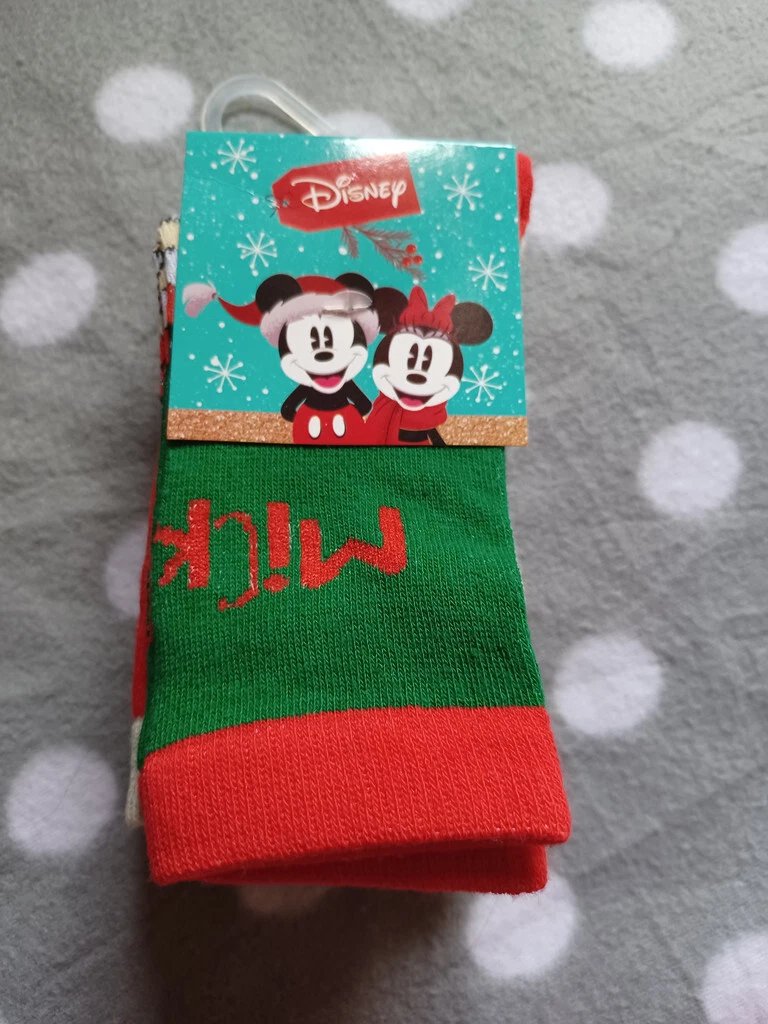 Socken Weihnachten 3er Pack Disney Mickey Maus and Friends Größe 31-34