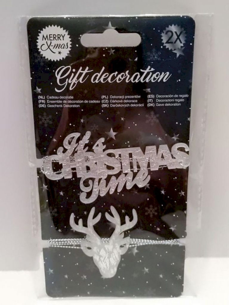 Weihnachten Geschenke Dekoration 2x Silberfarben Weihnachten Geschenke Dekoration 2x Silberfarben