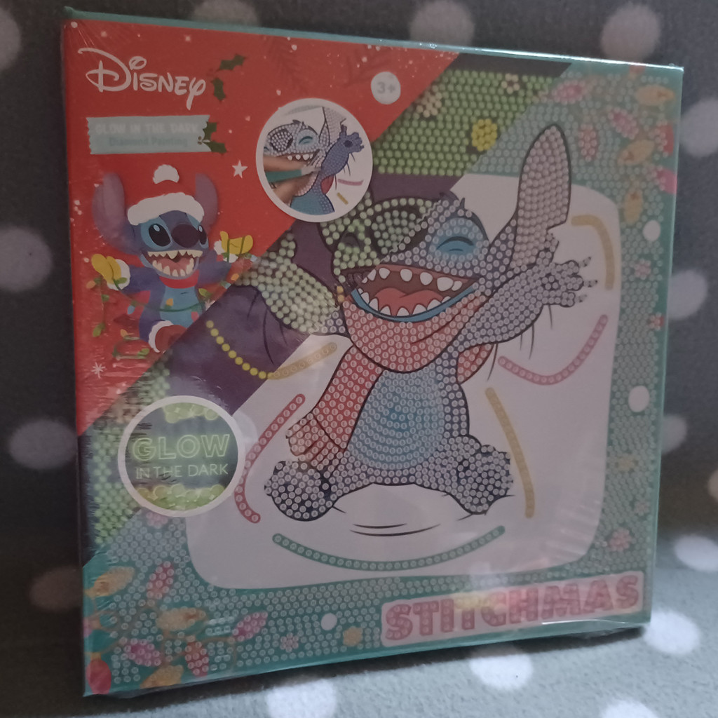 Disney Diamond Painting Leinwand auf Holzrahmen mit Stitch - Glow-in-the-Dark