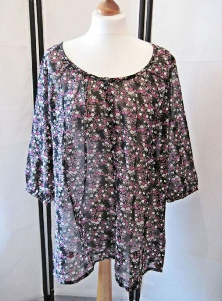 VIVIEN CARON Bluse Damen leicht transparent Lila VIVIEN CARON Bluse Damen leicht transparent Lila