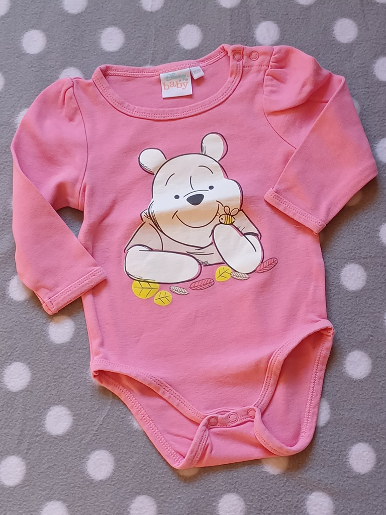 Disney Baby Winnie Puuh Langarmbody in Rosa Gr. 74/80