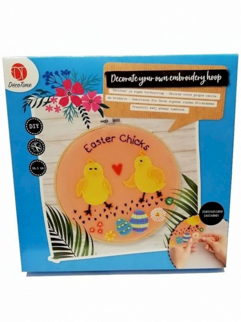 Ostern - Deko-Set - Stickrahmen mit Nadel & Fleecestoff - Kücken Ostern - Deko-Set - Stickrahmen mit Nadel & Fleecestoff - Kücken
