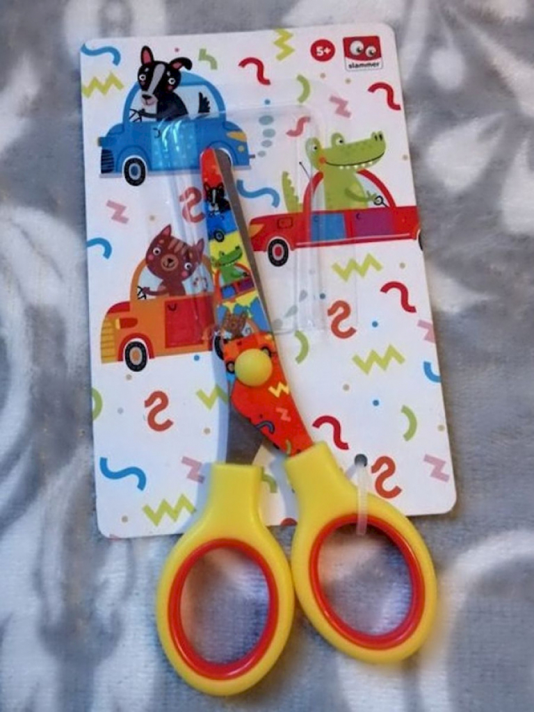 Slammer Schere Kinderschere Bastelschere Tiere im Auto  Slammer Schere Kinderschere Bastelschere Tiere im Auto