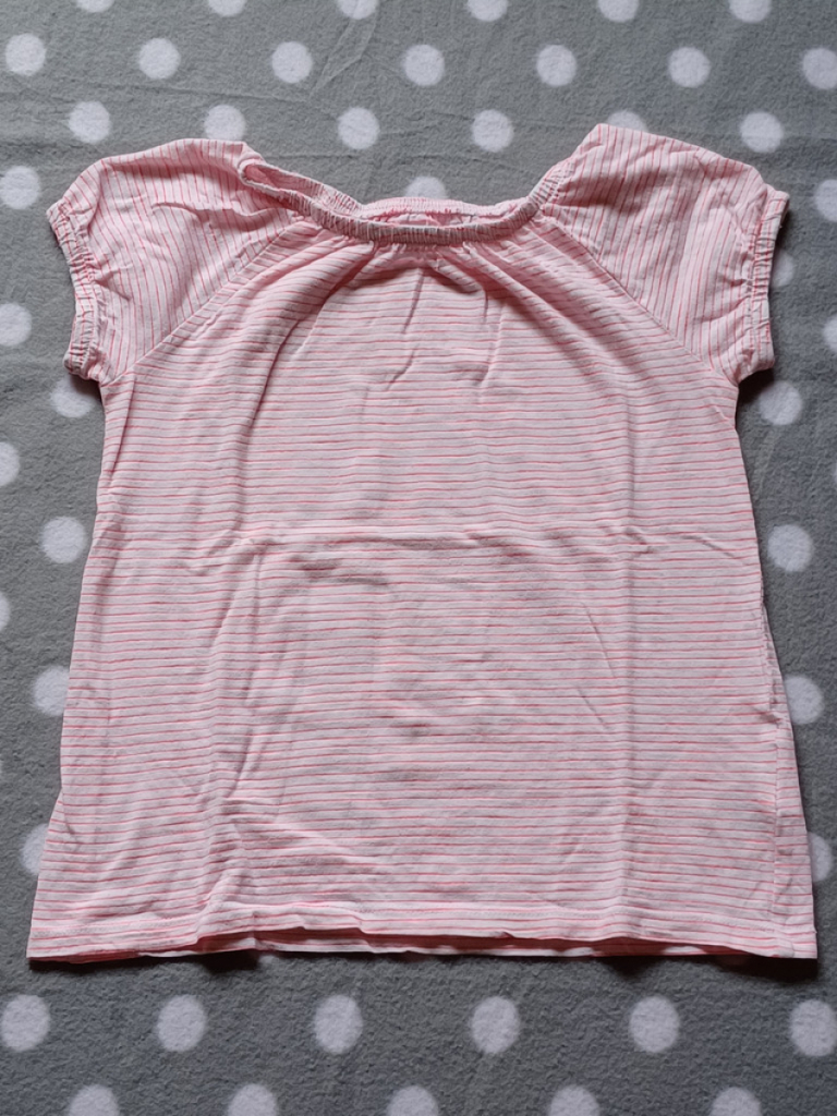 H&M T-Shirt Mädchen Rosa/Weiß gestreift Größe 122/128 H&M T-Shirt Mädchen Rosa/Weiß gestreift Größe 122/128