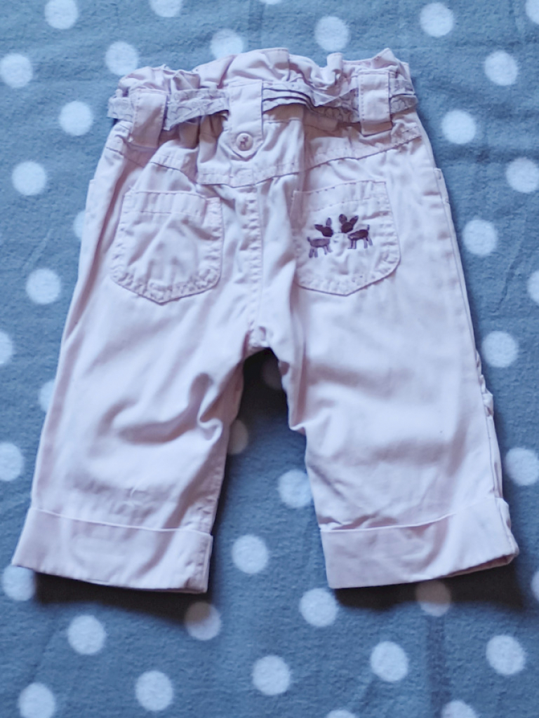 H&M Hose Mädchen Stoffgürtel gefüttert Rosa Größe 68  H&M Hose Mädchen Stoffgürtel gefüttert Rosa Größe 68