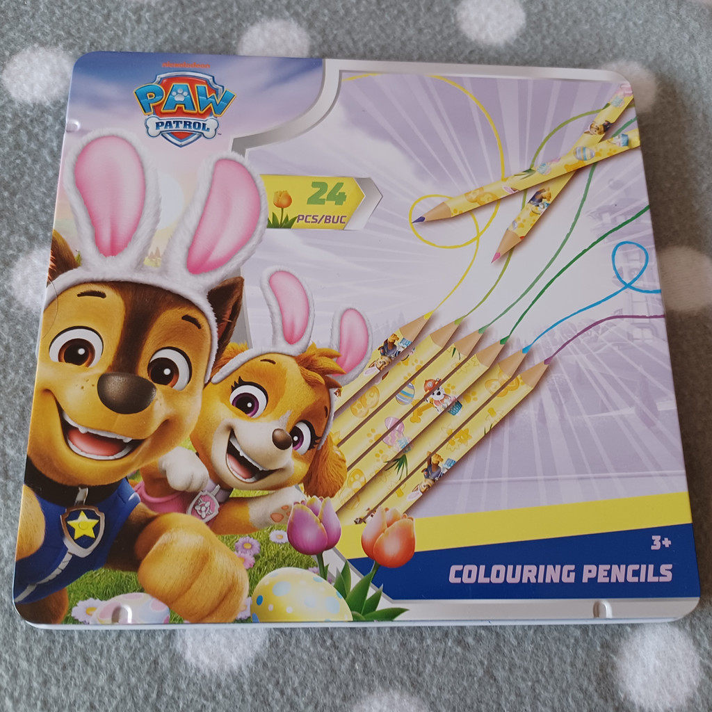 Paw Patrol 24 Buntstifte Set in Metalldose Oster-Edition Malstifte Geschenk
