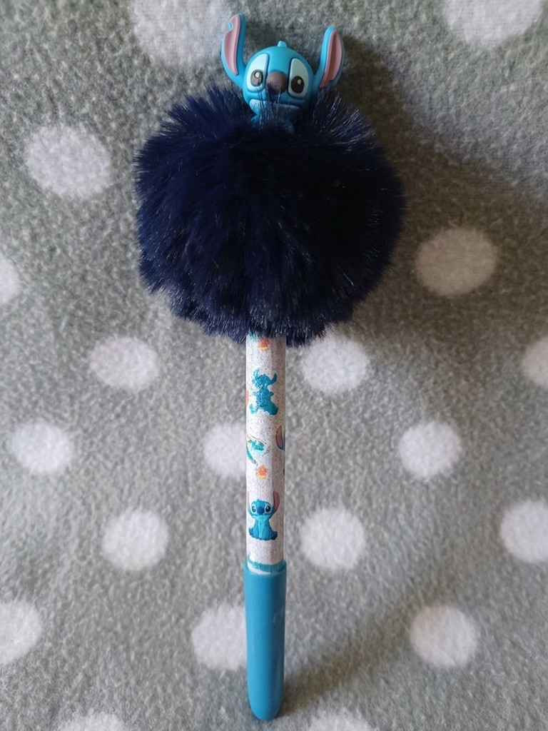 Disney Lilo und Stitch Kugelschreiber mit blauem Pompon und Stitch Figur