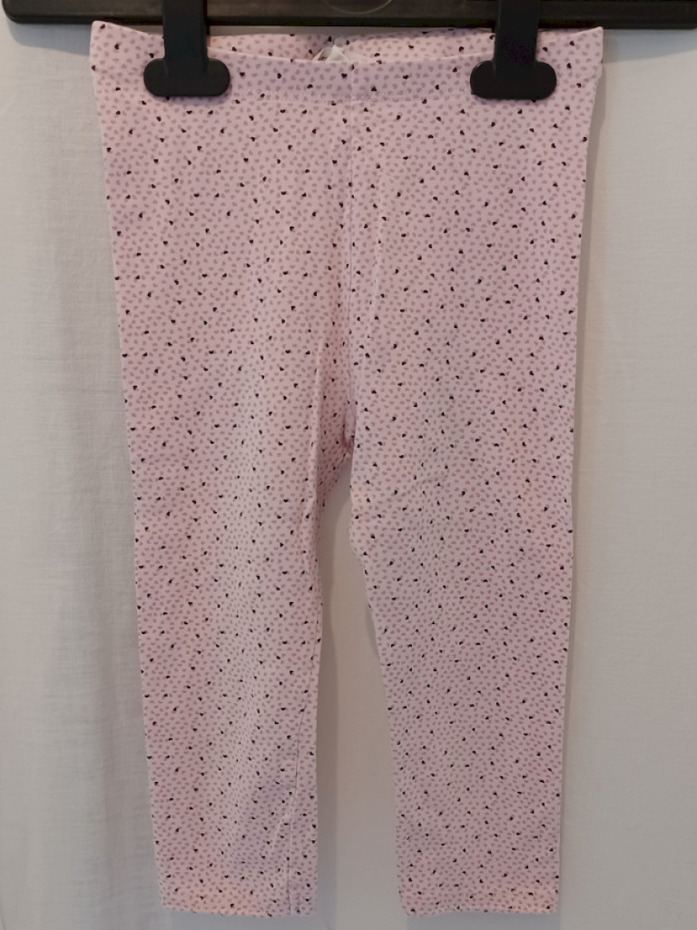 H&M Leggings Mädchen rosa mit Gummibund Herzmuster Größe 116 H&M Leggings Mädchen rosa mit Gummibund Herzmuster Größe 116