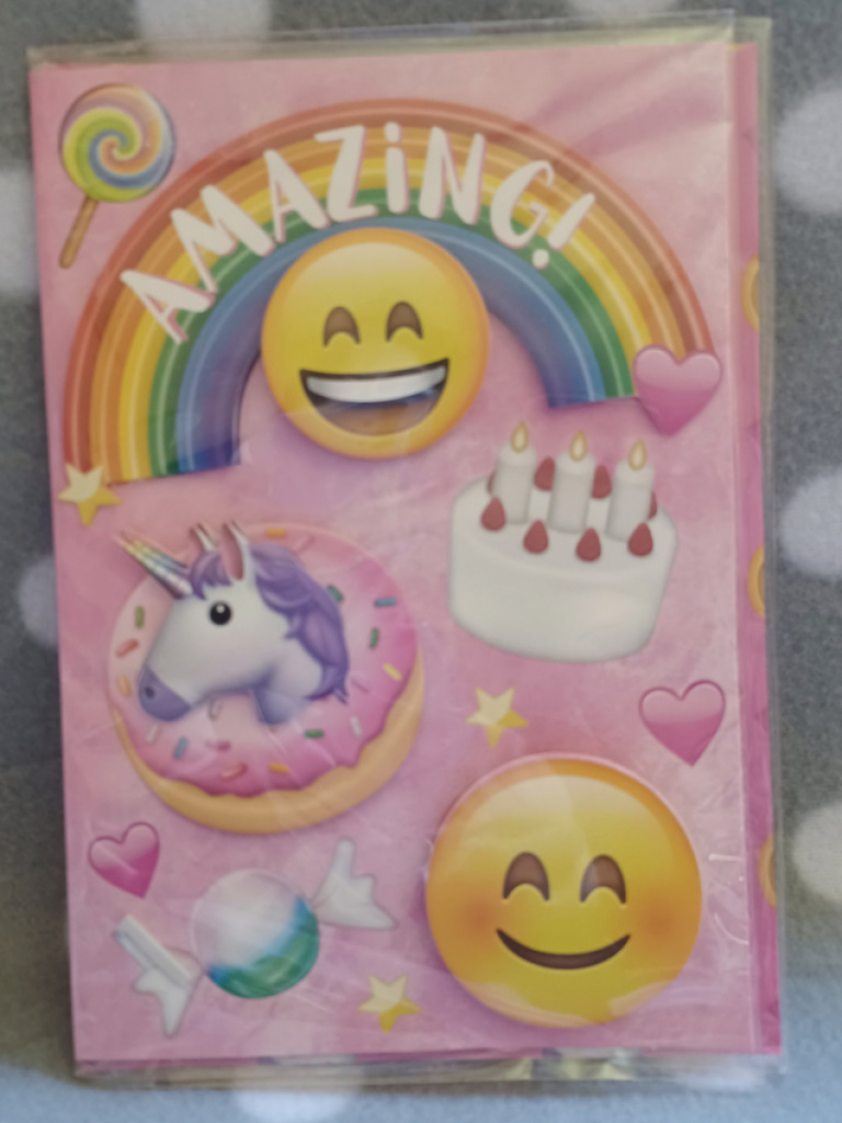 Geburtstagskarte Glückwunschkarte 3D Emoji Geburtstagskarte Glückwunschkarte 3D Emoji