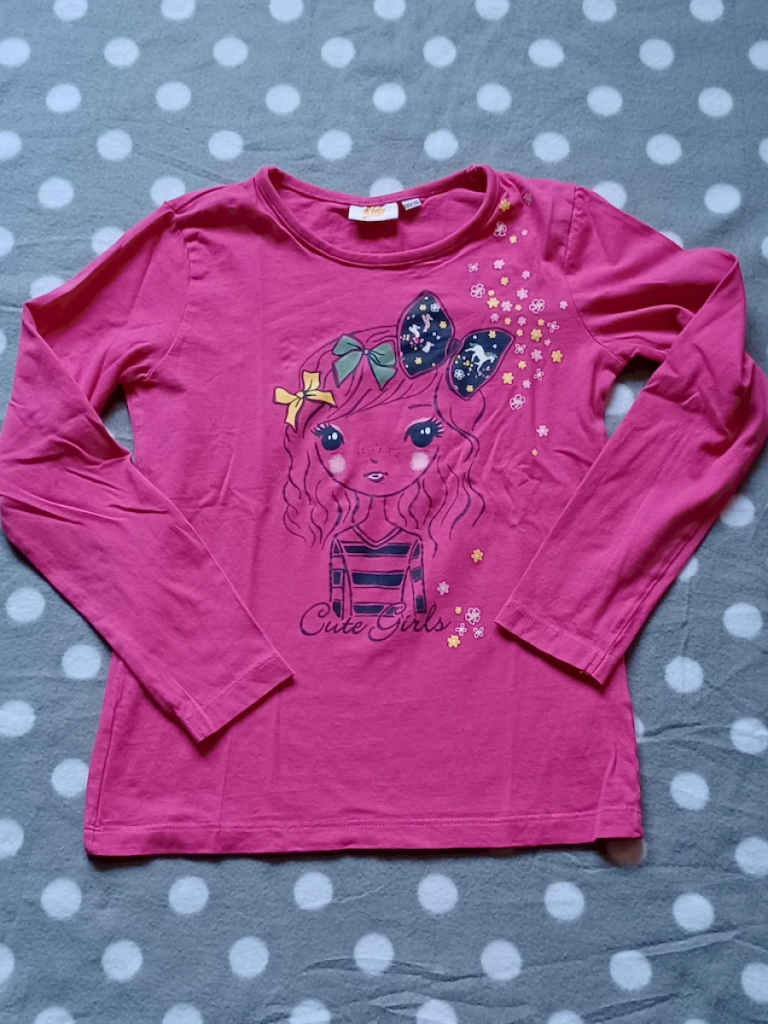 LA-Shirt Mädchen Rosa mit Motiv Größe 134/140 LA-Shirt Mädchen Rosa mit Motiv Größe 134/140