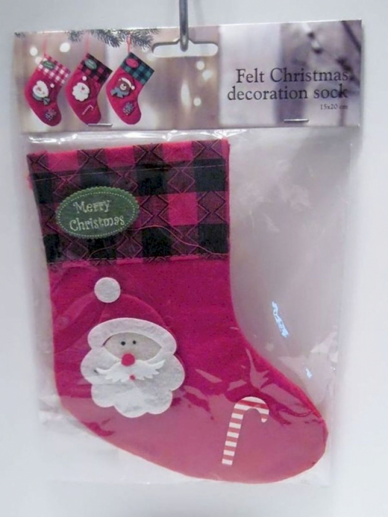 Weihnachtssocke aus Filz zum aufhängen & befüllen 15x20cm Weihnachtsmann Weihnachtssocke aus Filz zum aufhängen & befüllen 15x20cm Weihnachtsmann