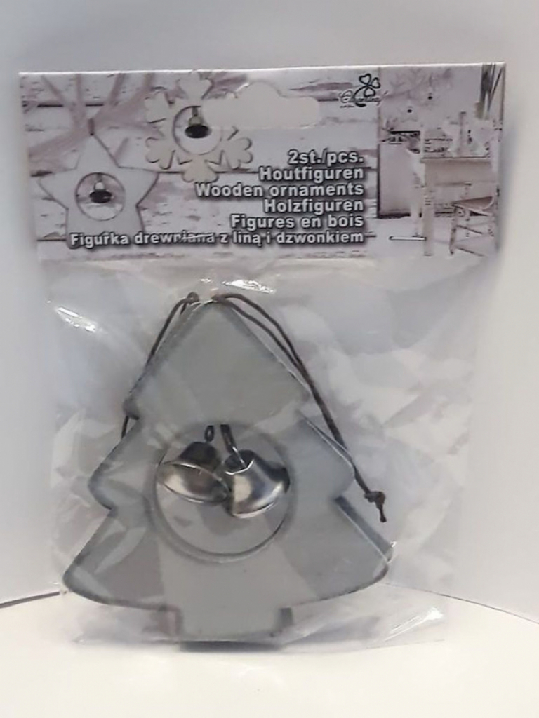 Weihnachten Aufhänger 2x Deko Tannenbaum mit Glöckchen aus Holz 10cm  Weihnachten Aufhänger 2x Deko Tannenbaum mit Glöckchen aus Holz 10cm