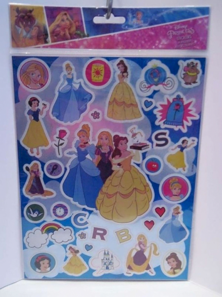 Disney 2x Sticker Bögen Aufkleber Princess #12907