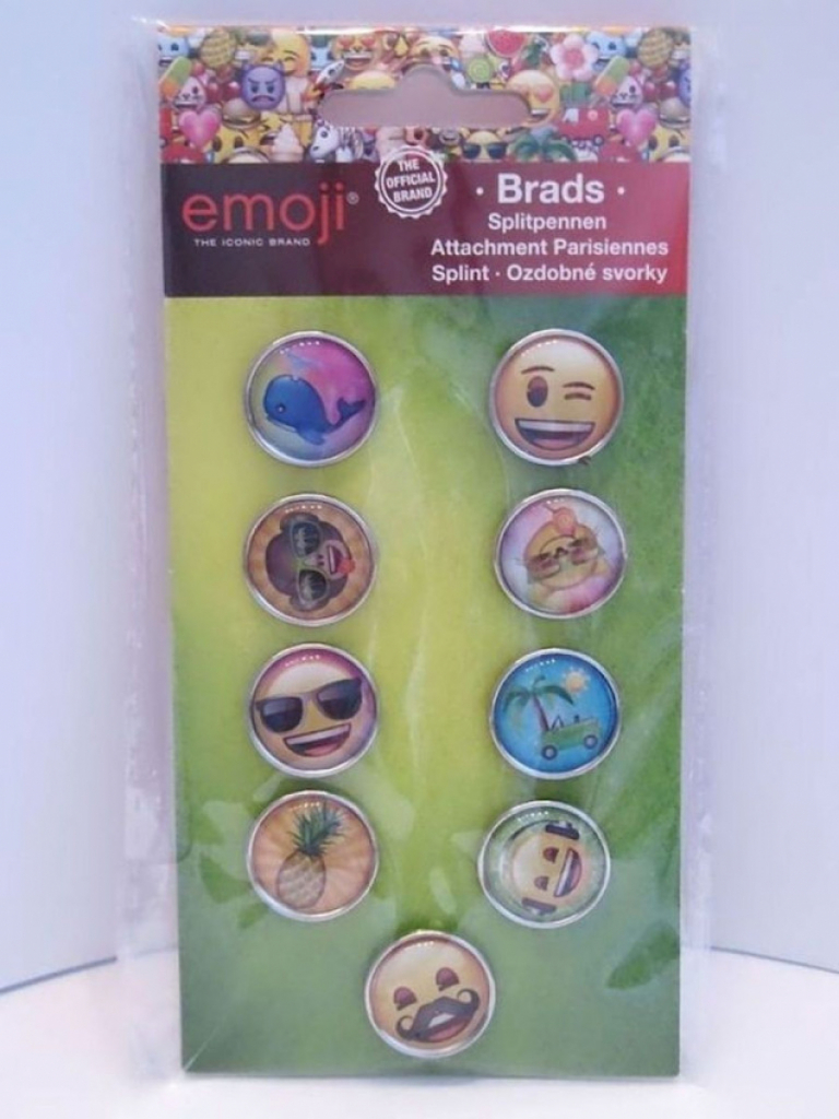 Brads dekorative Splint Buttons Musterbeutelklammern Emoji 8 Stück #12790