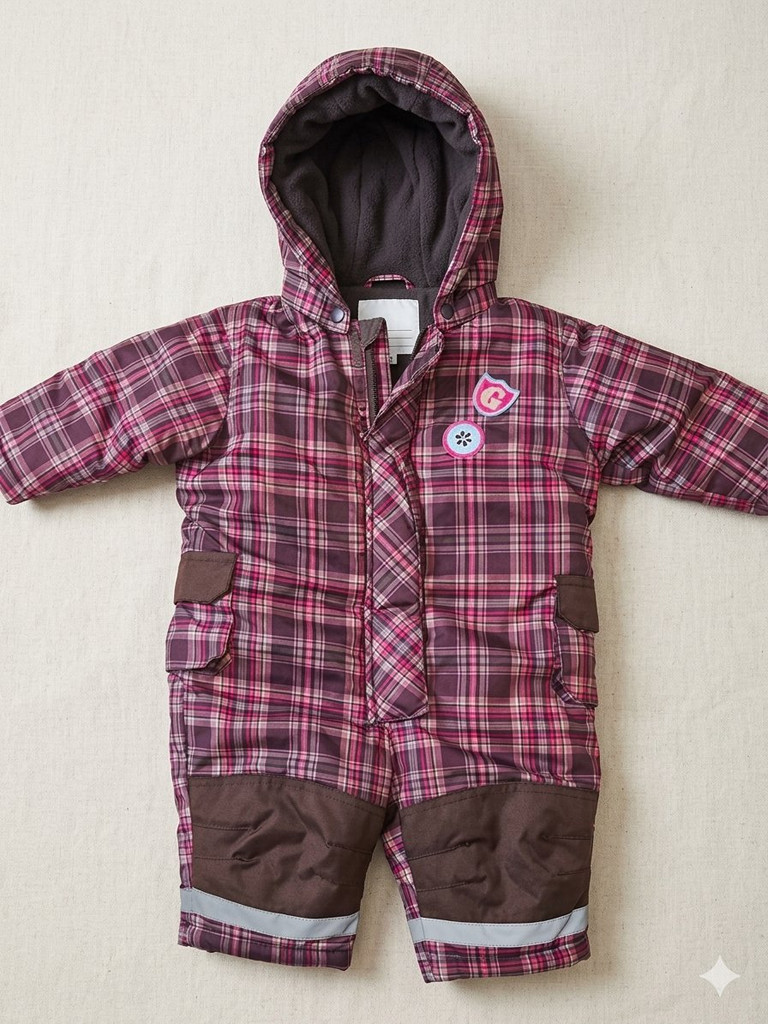 Schneeanzug Mädchen Größe 68 Braun/Lila Topolino