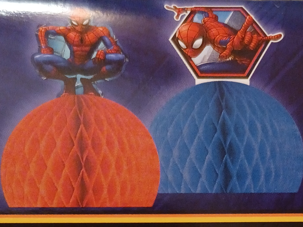 2x Deko Wabenaufhänger Marvel Spider-Man Rot & Blau 2x Deko Wabenaufhänger Marvel Spider-Man Rot & Blau