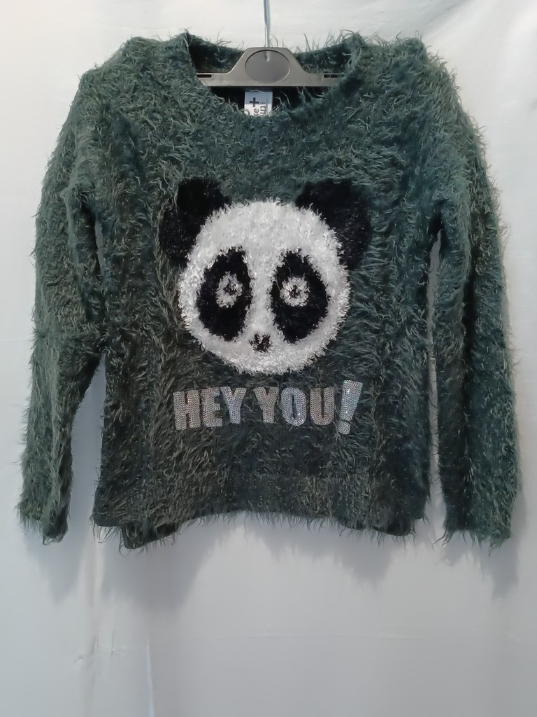 C&A Pullover Mädchen Grün Panda Pandabär Größe 128 C&A Pullover Mädchen Grün Panda Pandabär Größe 128