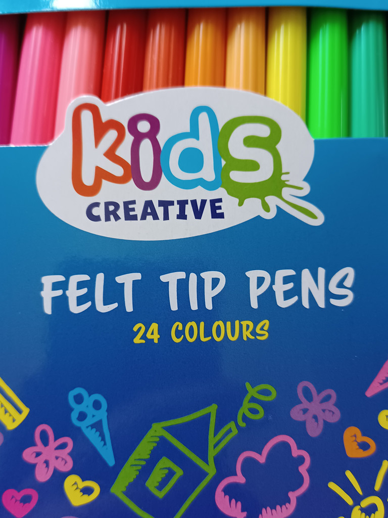 Kids Creative Filzstifte 24 Farben Set Malstifte Buntstifte Fasermaler Kinder