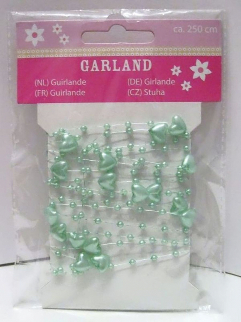 Girlande 250cm Grün Herzchen #12482