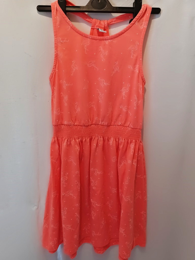 Yigga Trägerkleid Kleid Mädchen in Orange mit Flamingo Gr.146/152 #17426