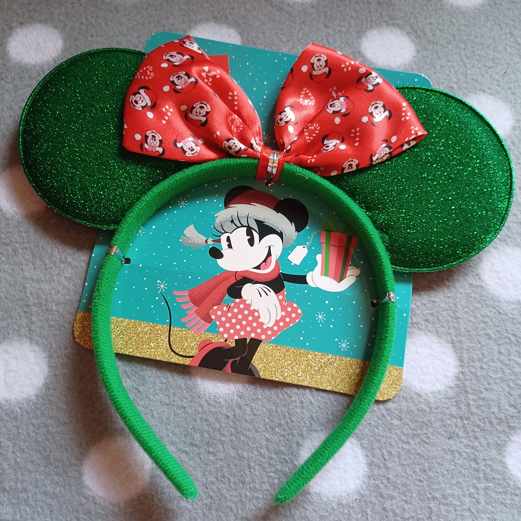 Weihnachten Diadem Haarreif in Grün Disney Minnie Maus mit Schleife Weihnachten Diadem Haarreif in Grün Disney Minnie Maus mit Schleife