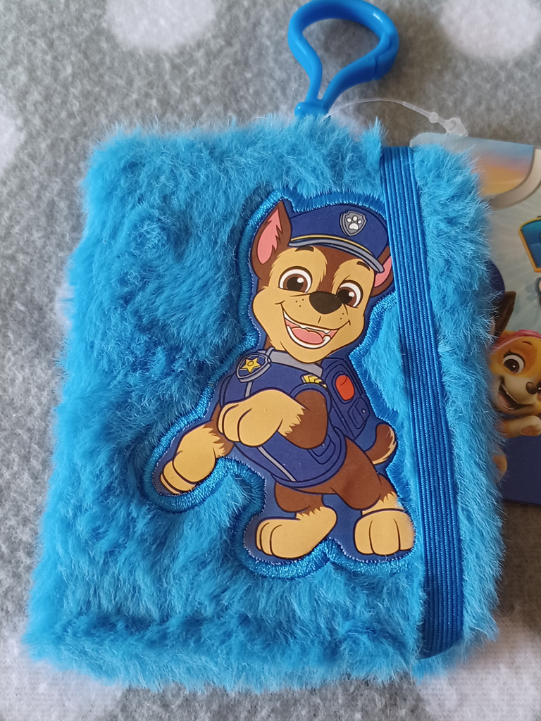 Paw Patrol Notizbuch mit Chase Plüsch-Cover - Blau Liniert 7,5 x 10 cm